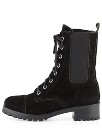 Tory Burch Broome Suede Combat Boot Black