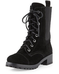 Tory Burch Broome Suede Combat Boot Black
