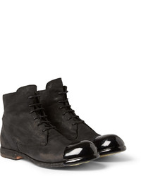 Officine Creative Bubble Rubber Toed Suede Lace Up Boots