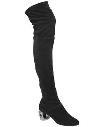 Casadei 50mm Maxi Chain Stretch Suede Boots