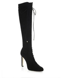 Jimmy Choo Desiree 100 Lace Up Cashmere Suede Boots