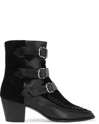 Isabel Marant Dickey Leather And Suede Boots Black