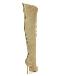 Schutz Grazianna Suede Shearling Lace Up Boots