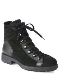 Aquatalia Lettie Suede Leather Shearling Hiking Boots