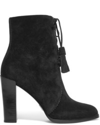 Michael Kors Michl Kors Collection Odile Leather Trimmed Suede Boots Black