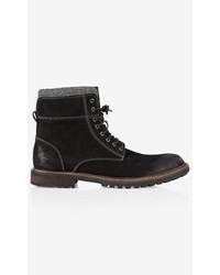 Express Padded Collar Distressed Lace Up Boot