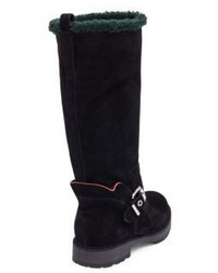 Fendi Shearling Fur Lined Suede Boots