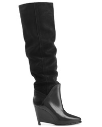 Maison Margiela Suede And Leather Wedge Boots