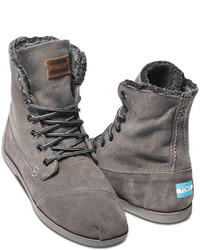 Toms Ash Canvas Suede Utility Boot, $119 | TOMS Shoes | Lookastic