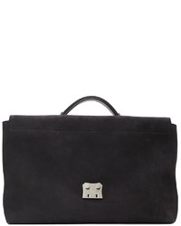 Ermenegildo Zegna Couture Brown Suede Foldable Briefcase