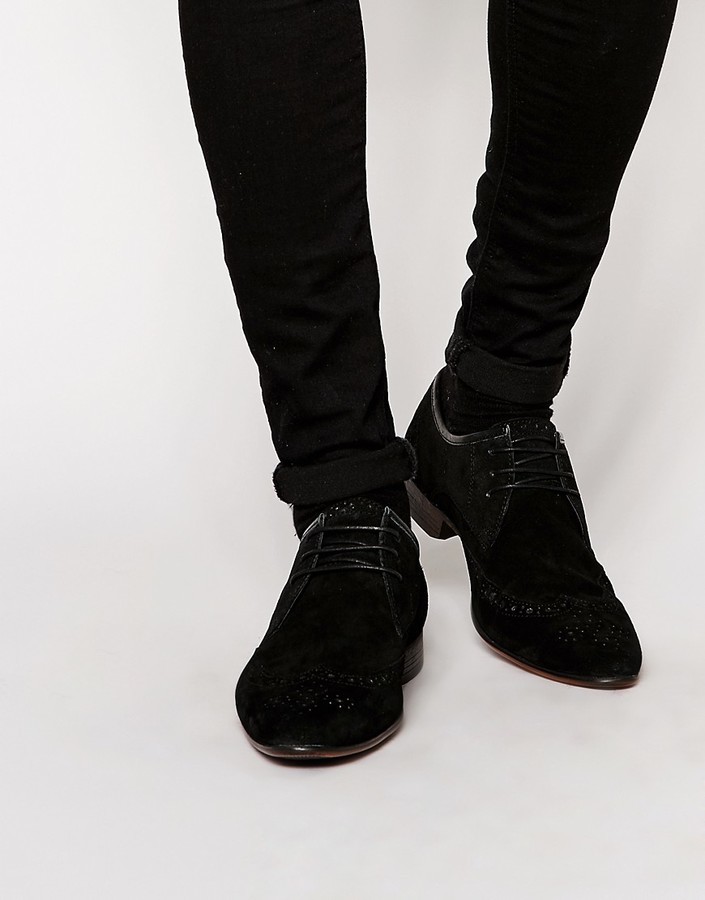 Asos Brogue Shoes In Black Suede, $20 
