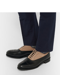 Grenson Foot The Coacher Suede And Leather Brogues
