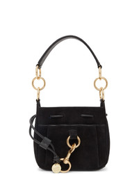 See by Chloe Black Small Suede Tony Bucket Bag