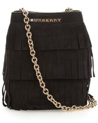 Burberry London Mini Fringed Suede Bucket Bag