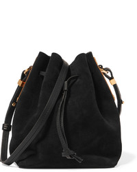 Sophie Hulme Nelson Small Suede Bucket Bag Black