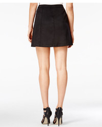 Kensie Button Front Faux Suede Skirt