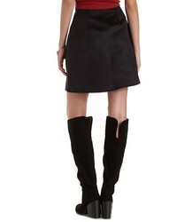 Charlotte Russe Button Up Faux Suede Skirt
