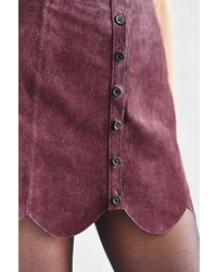 Urban Outfitters Ecote Suede Scalloped A Line Skirt