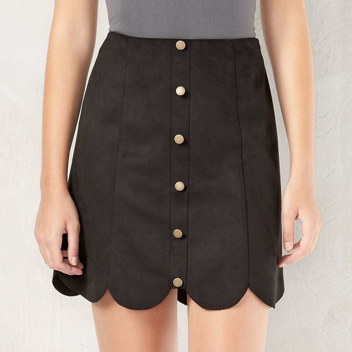 long black suede skirt
