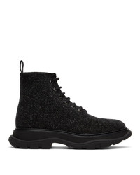 Alexander McQueen Black Galaxy Lace Up Boots