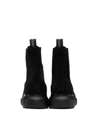 Alexander McQueen Black Suede Lace Up Boots