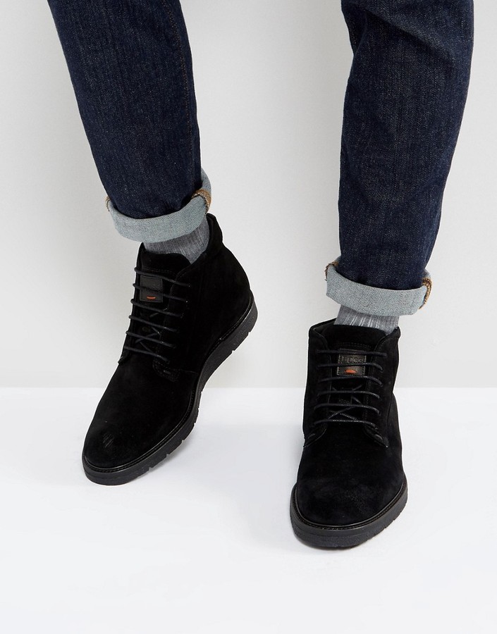 basketball kabel cigar Boss Casual Boss Orange By Hugo Boss Tuned Suede Boots In Black, $315 |  Asos | Lookastic