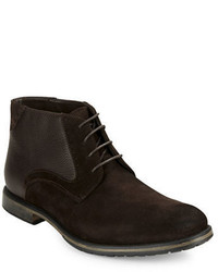 Black Brown 1826 Lewis Suede And Leather Chukkas
