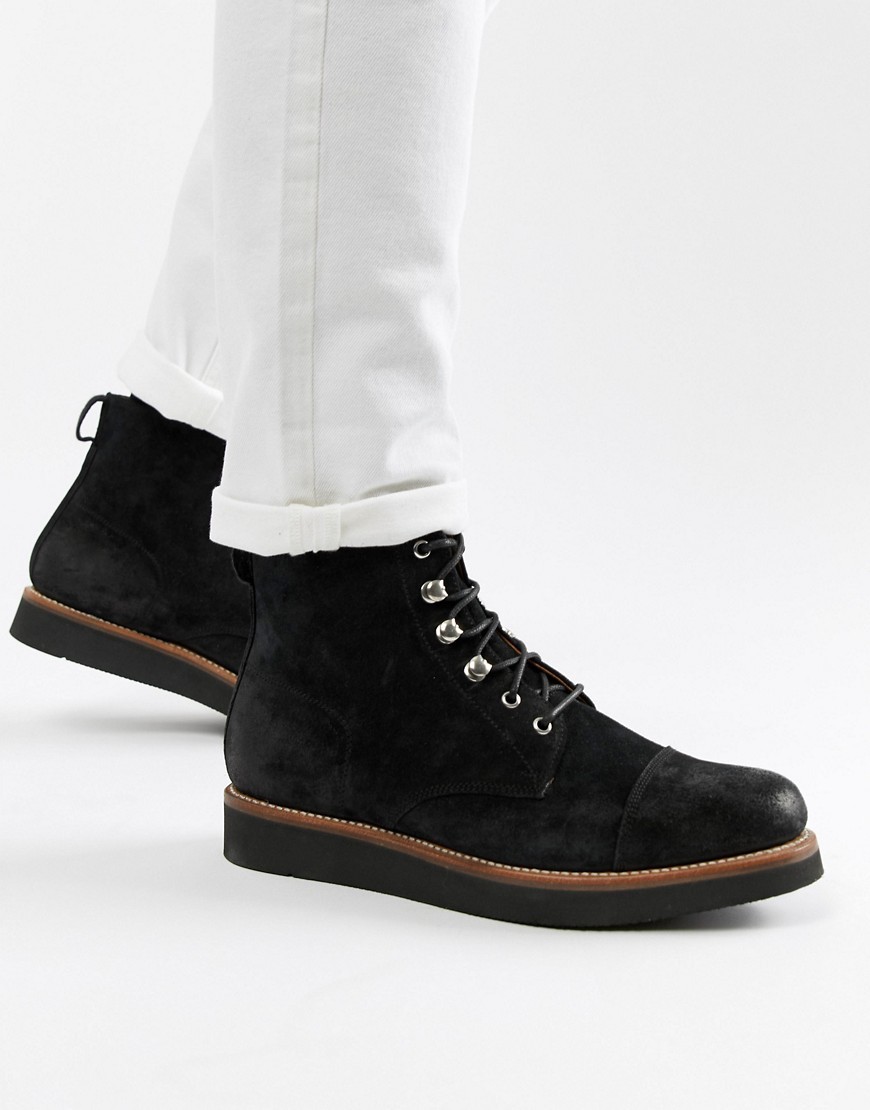 Grenson Newton Lace Up Boots In Black 
