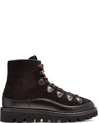 Valentino Rockstud Tread Sole Leather And Suede Ankle Boots
