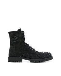 Philipp Plein Studded Lace Up Ankle Boots