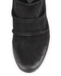 Report Signature Anise Ruched Suede Bootie Black