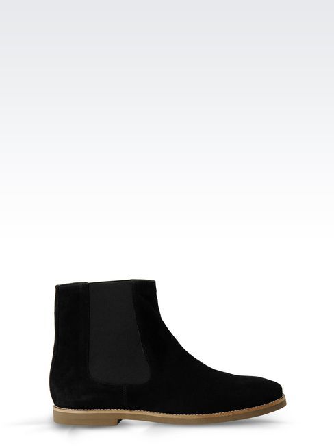 Armani Jeans Suede Chelsea Boots With Leather Sole, $197 | armani.com ...