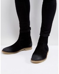 ASOS DESIGN Asos Chelsea Boots In Black Suede With Back Zip Detail With Sole