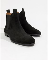 H By Hudson Atherston Chelsea Boots In Black Suede