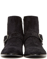 Alexander McQueen Black Brushed Suede Boots