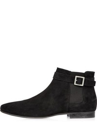 River Island Black Buckle Strap Chelsea Boots