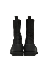 Ann Demeulemeester Black Greased Suede Zip Up Boots