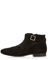River Island Black Suede Buckle Chelsea Boots
