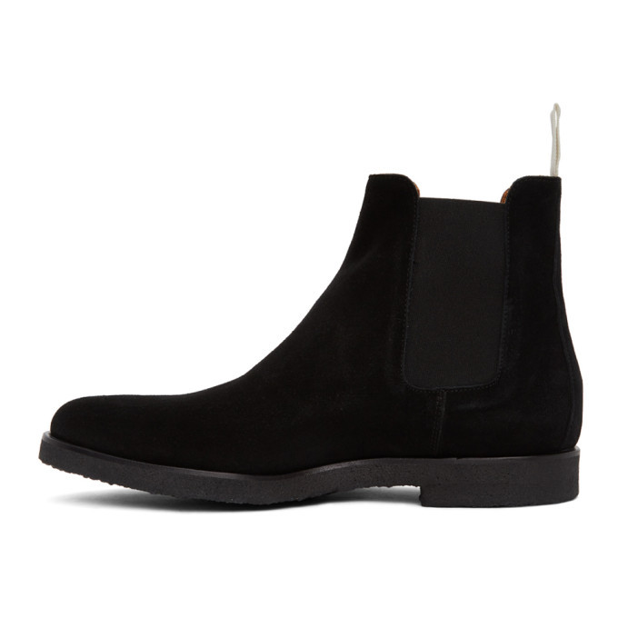 Common Projects Black Suede Chelsea Boots, $361 | SSENSE | Lookastic