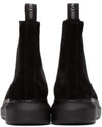 Alexander McQueen Black Suede Chelsea Boots