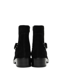 Raf Simons Black Suede High Sole Detail Low Boots