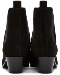Saint Laurent Black Suede Rock Chelsea Boots