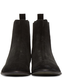 H By Hudson Black Suede Watts Chelsea Boots