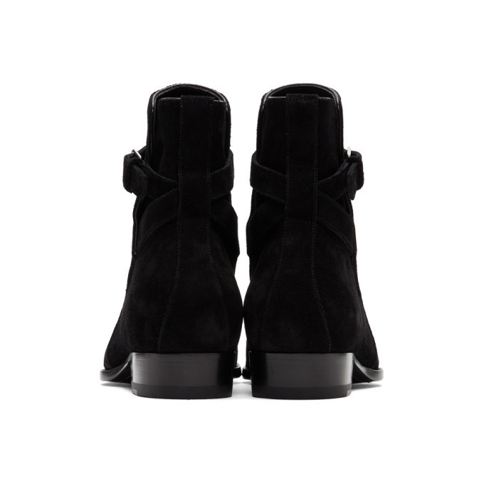 Saint Laurent Black Suede Wyatt Jodhpur Boots Ssense Lookastic