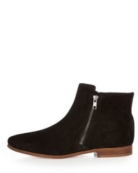 River Island Black Suede Zipped Chelsea Boots