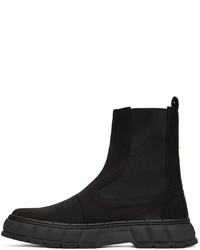 Viron Black Waxed Faux Suede 1997 Chelsea Boots