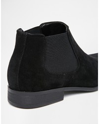 Asos Brand Chelsea Boots In Black Faux Suede