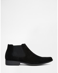 Asos Brand Chelsea Boots In Black Faux Suede