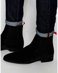 Asos Brand Chelsea Boots In Black Suede