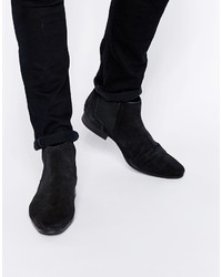 Asos Brand Chelsea Boots In Diamond Texture Suede